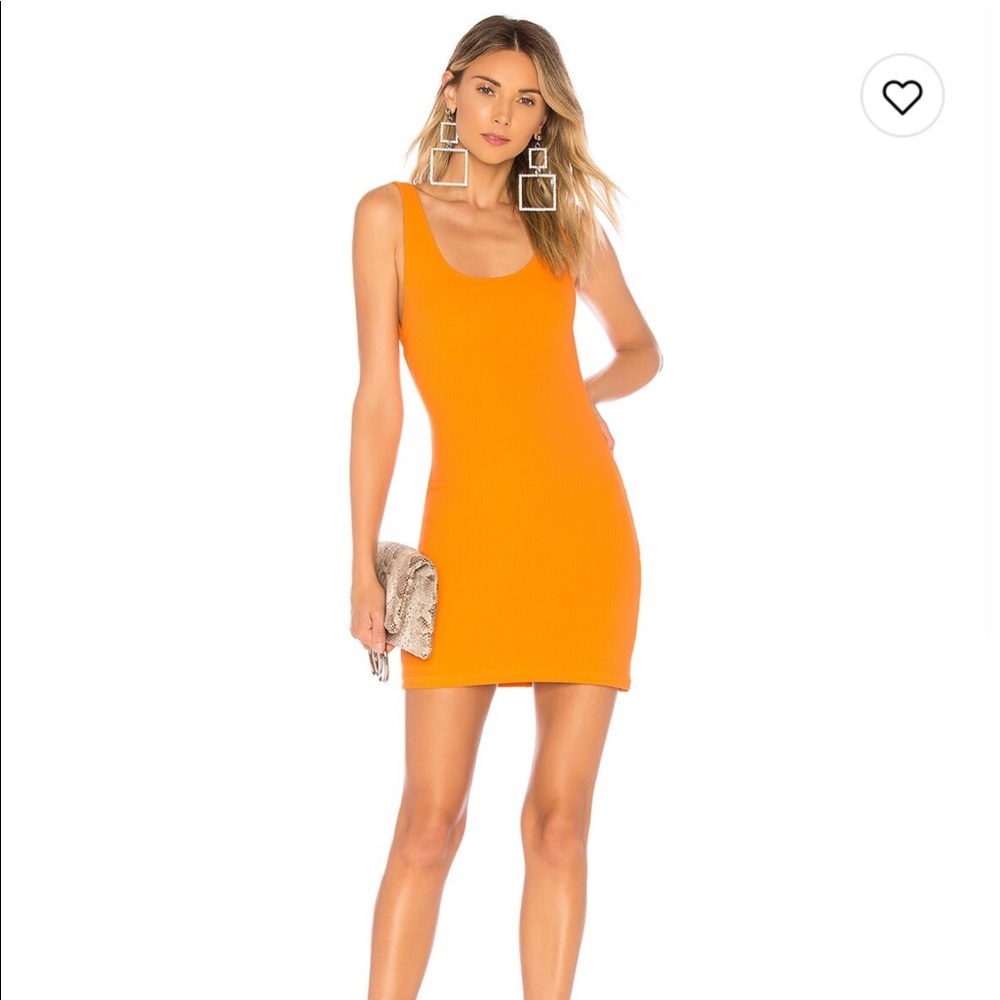 Superdown Orange Ribbed stretchy mini dress sz Medium
